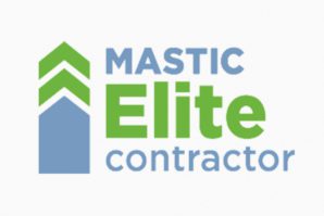 A logo of mastic elite contractors
